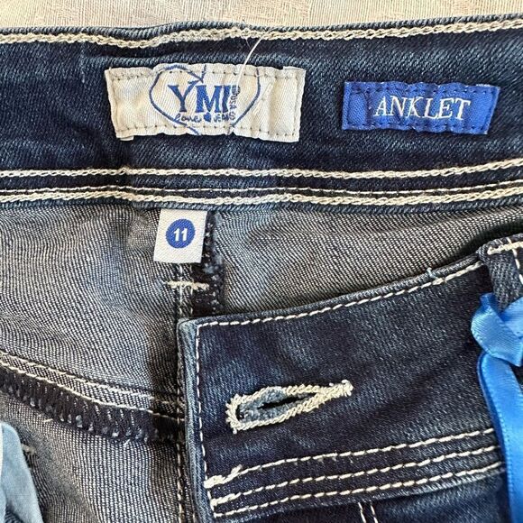 YMI Ankle Jeans Skinny Stretch Size 11 Midrise P730780 Patches - Picture 4 of 13
